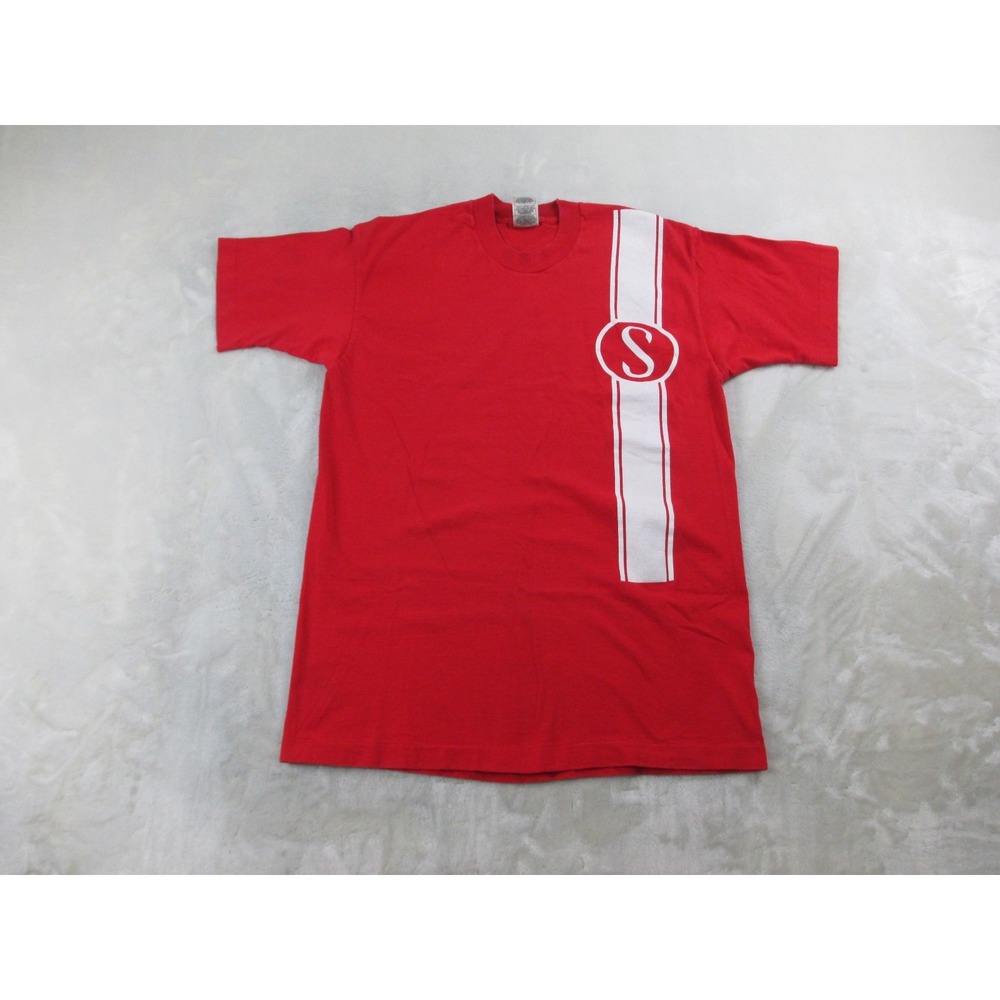 VINTAGE Fruit Of The Loom Shirt Mens Large Red Schwinn Bike Bicycle Casual 02*